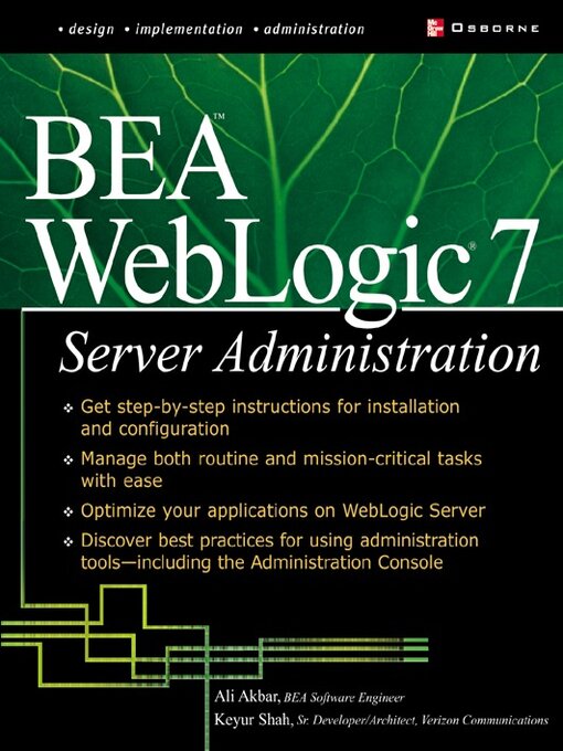 Title details for BEA WebLogic 7 Server Administration by Ali Akbar - Available